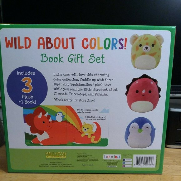 Squishmallows Gift Set Aldi Exclusive Cheetah Triceratops Penguin Book NEW - Picture 2 of 2